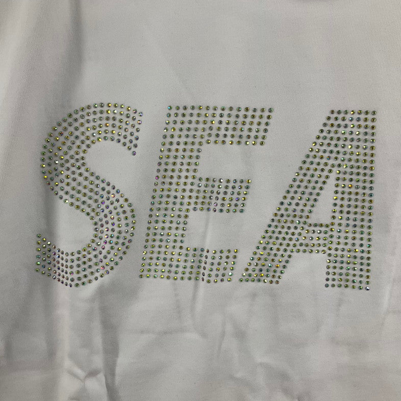 【未使用品】【メンズ】 WIND AND SEA WDS-SEA-22S-03 RHINE STONE S/S TEE 147-260410-SS-06-iwa サイズ：M カラー：ホワイト 万代Net店