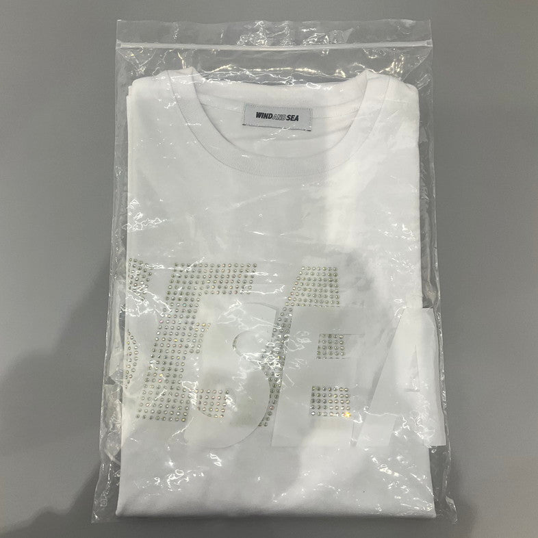 【未使用品】【メンズ】 WIND AND SEA WDS-SEA-22S-03 RHINE STONE S/S TEE 147-260410-SS-06-iwa サイズ：M カラー：ホワイト 万代Net店