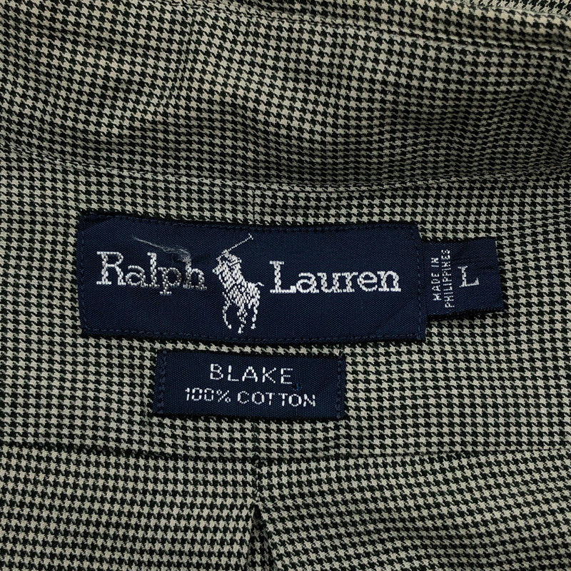 【現状渡し品】【メンズ】 POLO RALPH LAUREN ポロ・ラルフローレン BLAKE L/S BD SHIRT ブレイク ボタンダウン 千鳥格子 長袖シャツ カジュアルシャツ ヴィンテージ トップス 146-260420-hn-07-fur サイズ：L カラー：ブラック/ホワイト 万代Net店