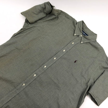 【現状渡し品】【メンズ】 POLO RALPH LAUREN ポロ・ラルフローレン BLAKE L/S BD SHIRT ブレイク ボタンダウン 千鳥格子 長袖シャツ カジュアルシャツ ヴィンテージ トップス 146-260420-hn-07-fur サイズ：L カラー：ブラック/ホワイト 万代Net店