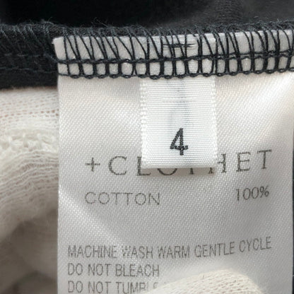 【中古美品】【メンズ】 +CLOTHET クロスクローゼット CLK-60060 スビンプラチナム スムース テーラードTシャツ 半袖 トップス 147-250806-hn-05-fur サイズ：04 カラー：ブラック 万代Net店