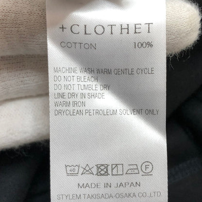 【中古美品】【メンズ】 +CLOTHET クロスクローゼット CLK-60060 スビンプラチナム スムース テーラードTシャツ 半袖 トップス 147-250806-hn-05-fur サイズ：04 カラー：ブラック 万代Net店
