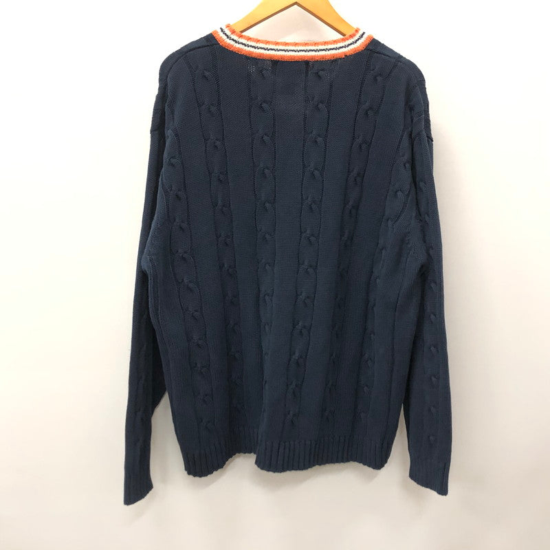 【中古品】【メンズ】 Eddie Bauer エディー・バウアー 90S コットンニット セーター Vネック 145-240309-tk-11-tei サイズ：M カラー：ネイビー 万代Net店