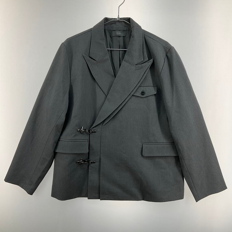 【中古品】【メンズ】 CLEL プライムTRダブルラペルテーラードジャケット 147-260414-SS-02-iwa サイズ：S カラー：グレー 万代Net店