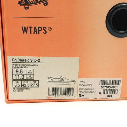 【中古品】【メンズ】 WTAPS ダブルタップス × VANS バンズ OG CLASSIC SLIP-ON VN0A45JKK09 オージー クラシック スリッポン スニーカー シューズ 靴 162-261003-hn-01-fur サイズ：27.5cm US9.5 カラー：オレンジ/ホワイト 万代Net店