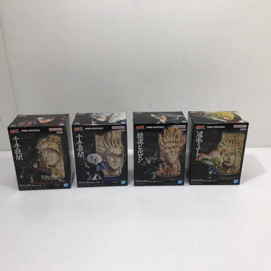 【中古美品】 NARUTO ナルト PANEL SPECTACLE 最強の兵ども 千手柱間 千手扉間 猿飛ヒルゼン 波風ミナト 4体セット 火影岩パネル プライズ品 未開封 051-260621-ti-01-tag 万代Net店