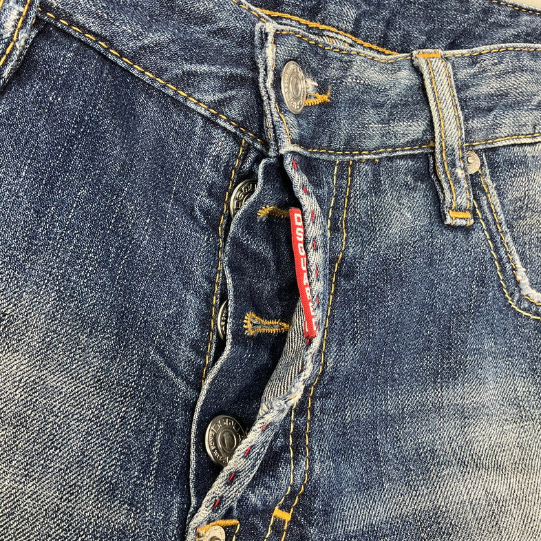 【中古品】【メンズ】 DSQUARED2 ディースクエアード ダメージジーンズ 158-260414-SS-05-iwa サイズ：42 カラー：ブルー 万代Net店