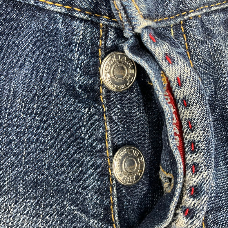 【中古品】【メンズ】 DSQUARED2 ディースクエアード ダメージジーンズ 158-260414-SS-05-iwa サイズ：42 カラー：ブルー 万代Net店
