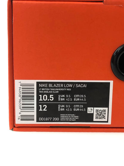 【中古美品】【メンズ】 NIKE ナイキ × SACAI DD1877-200 BLAZER LOW SACAI 28.5cm 靴 スニーカー ブラウン系 160-241212-SY-08-iwa カラー：ブラウン ホワイト レッド  万代Net店