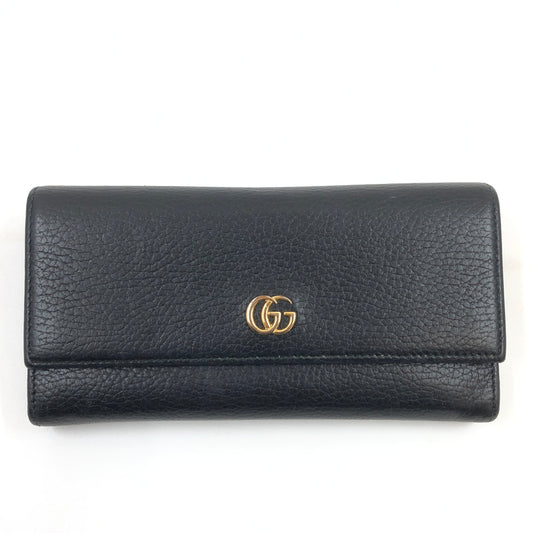 【中古品】【レディース】 GUCCI グッチ DOUBLE G CONTINENTAL WALLET ダブルG コンチネンタルウォレット 長財布 財布 181-261003-hn-07-fur カラー：ブラック 万代Net店