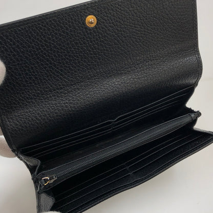 【中古品】【レディース】 GUCCI グッチ DOUBLE G CONTINENTAL WALLET ダブルG コンチネンタルウォレット 長財布 財布 181-261003-hn-07-fur カラー：ブラック 万代Net店