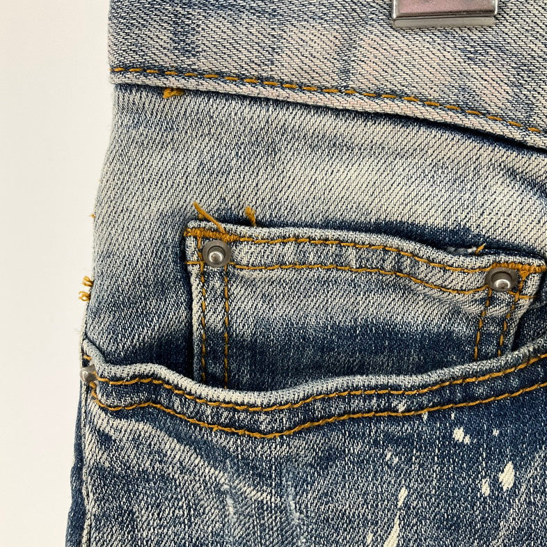 【中古品】【メンズ】 MNML SPLASH クラッシュスキニーデニムパンツ 158-260414-SS-07-iwa サイズ：28 カラー：ライトブルー 万代Net店
