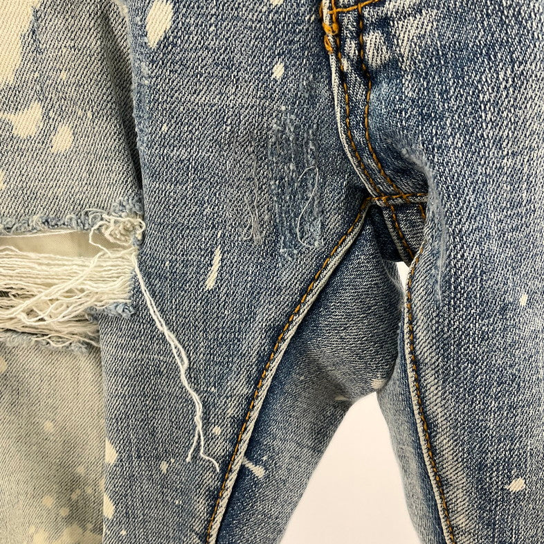 【中古品】【メンズ】 MNML SPLASH クラッシュスキニーデニムパンツ 158-260414-SS-07-iwa サイズ：28 カラー：ライトブルー 万代Net店