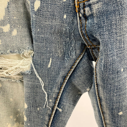 【中古品】【メンズ】 MNML SPLASH クラッシュスキニーデニムパンツ 158-260414-SS-07-iwa サイズ：28 カラー：ライトブルー 万代Net店