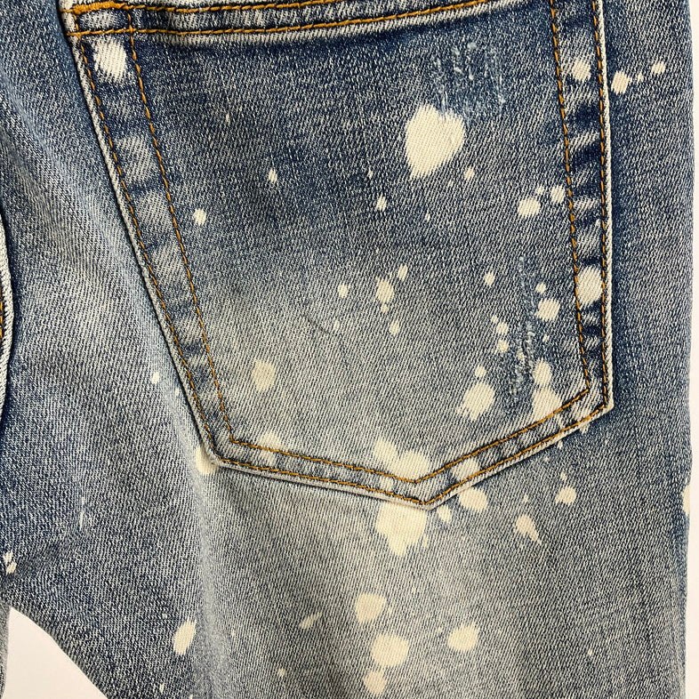 【中古品】【メンズ】 MNML SPLASH クラッシュスキニーデニムパンツ 158-260414-SS-07-iwa サイズ：28 カラー：ライトブルー 万代Net店