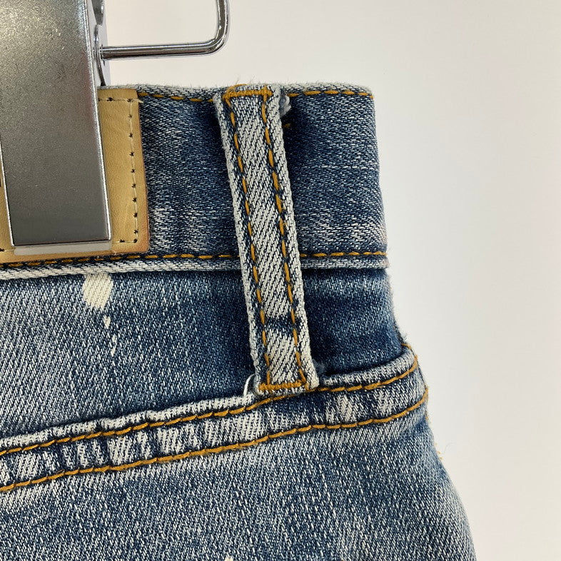 【中古品】【メンズ】 MNML SPLASH クラッシュスキニーデニムパンツ 158-260414-SS-07-iwa サイズ：28 カラー：ライトブルー 万代Net店