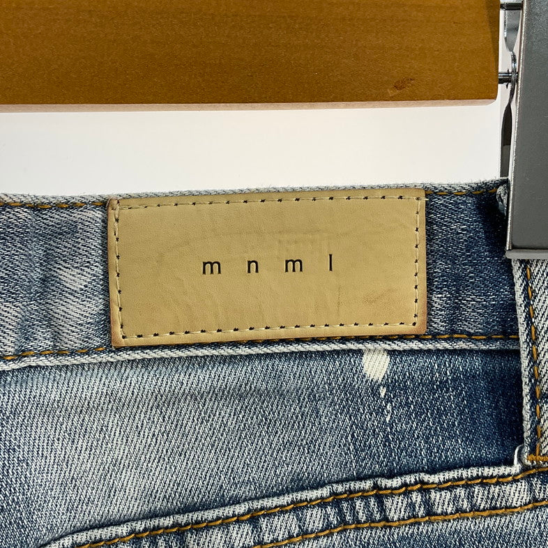 【中古品】【メンズ】 MNML SPLASH クラッシュスキニーデニムパンツ 158-260414-SS-07-iwa サイズ：28 カラー：ライトブルー 万代Net店
