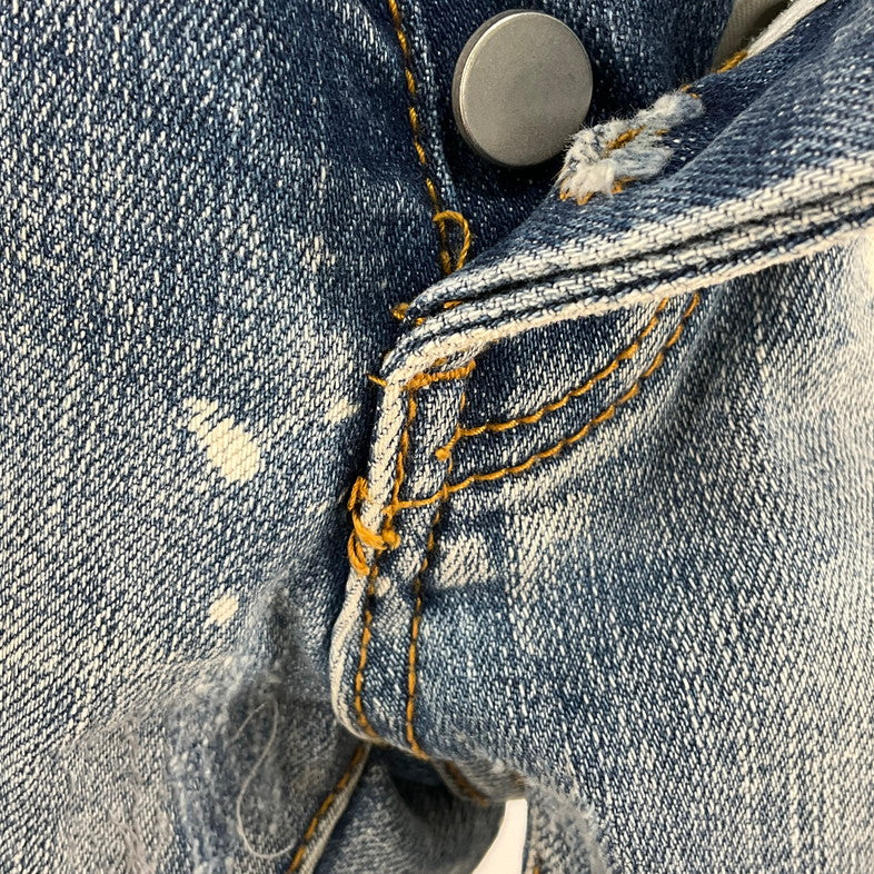 【中古品】【メンズ】 MNML SPLASH クラッシュスキニーデニムパンツ 158-260414-SS-07-iwa サイズ：28 カラー：ライトブルー 万代Net店