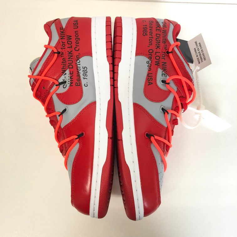 【中古美品】【メンズ】 NIKE ナイキ NIKE×OFF-WHITE CT0856-600 DUNK LOW ”UNIVERSITY RED WOLF GREY” 160-240917-wy-10-tom サイズ：28.5cm カラー：グレー 万代Net店