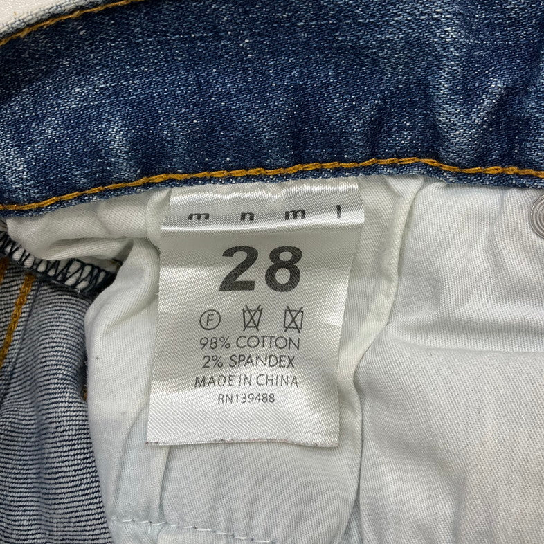 【中古品】【メンズ】 MNML SPLASH クラッシュスキニーデニムパンツ 158-260414-SS-07-iwa サイズ：28 カラー：ライトブルー 万代Net店