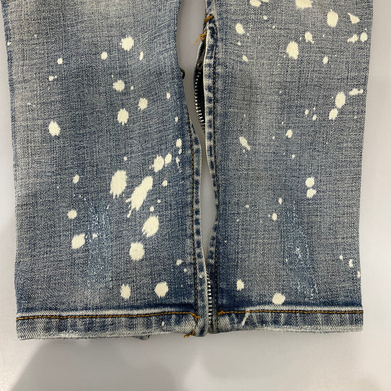 【中古品】【メンズ】 MNML SPLASH クラッシュスキニーデニムパンツ 158-260414-SS-07-iwa サイズ：28 カラー：ライトブルー 万代Net店