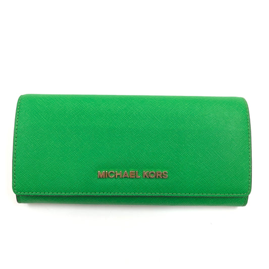 【現状渡し品】【レディース】 MICHAEL KORS マイケルコース 35H6GYAE3L 長財布 ウォレット 財布 201-261004-hn-01-fur カラー：グリーン 万代Net店