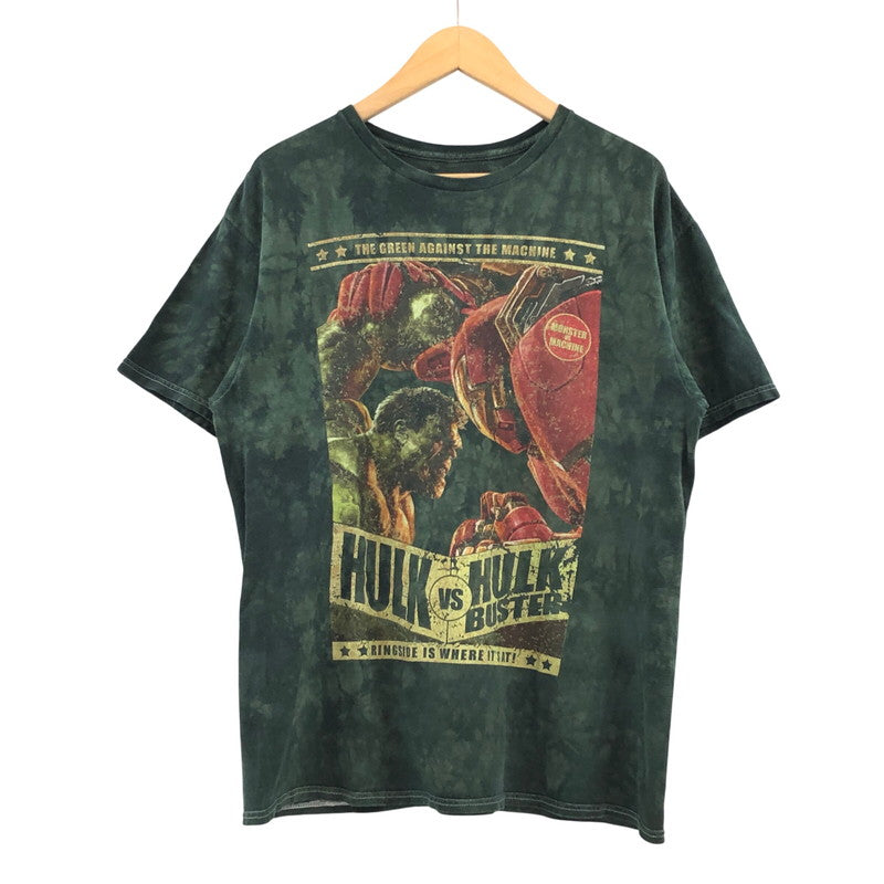 【現状渡し品】【メンズ】 MARVEL マーベル HULK VS HULK BUSTER S/S TEE ハルクvsハルクバスター 半袖Tシャツ トップス 146-260422-hn-01-fur サイズ：L カラー：グリーン系 万代Net店
