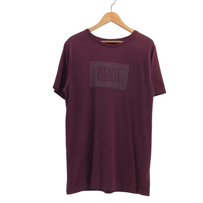 【現状渡し品】【メンズ】 PIGALLE ピガール S/S TEE 半袖 Tシャツ トップス 142-251117-hn-01-fur サイズ：M カラー：バーガンディー系 万代Net店