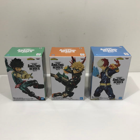 【中古美品】 僕のヒーローアカデミア THE AMAZING HEROES-Special- フィギュア 緑谷出久 爆豪勝己 轟焦凍 3体セット プライズ品 未開封 箱イタミあり 051-260621-ti-02-tag 万代Net店