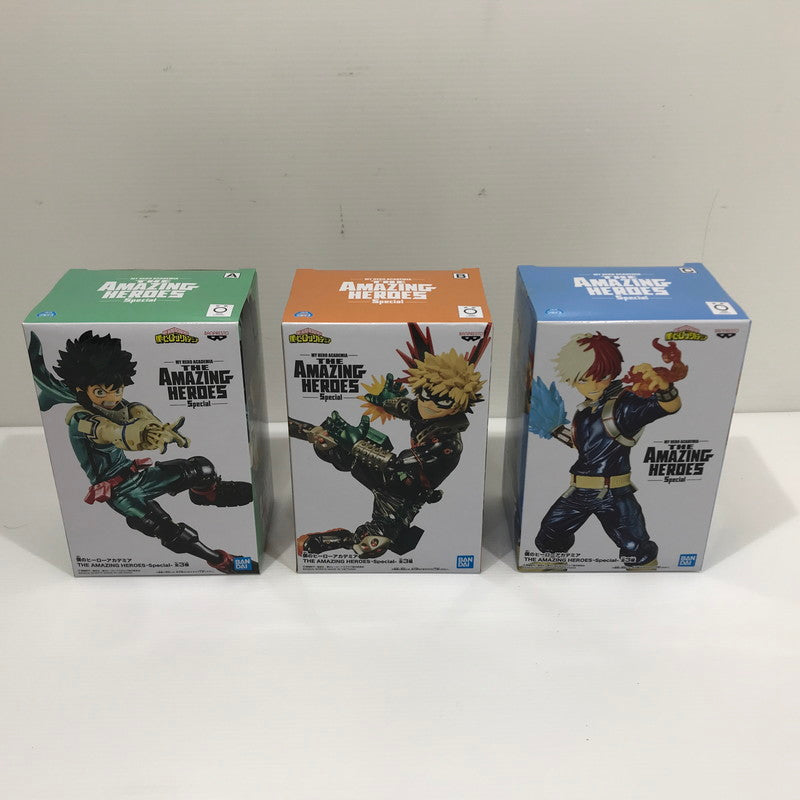 【中古美品】 僕のヒーローアカデミア THE AMAZING HEROES-Special- フィギュア 緑谷出久 爆豪勝己 轟焦凍 3体セット プライズ品 未開封 箱イタミあり 051-260626-ti-02-tag 万代Net店