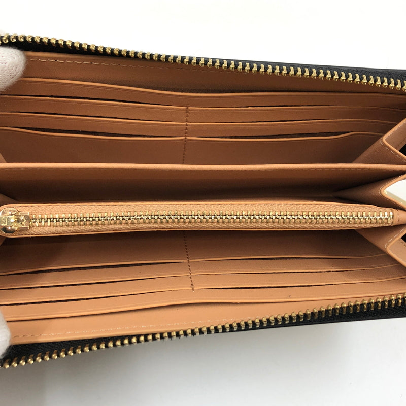 【中古品】【レディース】 COACH コーチ SIGNATURE LONG ZIP AROUND WALLET CP409 シグネチャー ロング ジップ アラウンド ウォレット 長財布 財布 181-261004-hn-09-fur カラー：ブラック/クリーム系 万代Net店