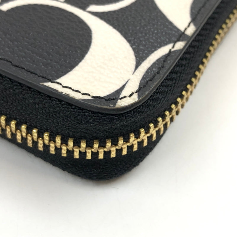 【中古品】【レディース】 COACH コーチ SIGNATURE LONG ZIP AROUND WALLET CP409 シグネチャー ロング ジップ アラウンド ウォレット 長財布 財布 181-261004-hn-09-fur カラー：ブラック/クリーム系 万代Net店