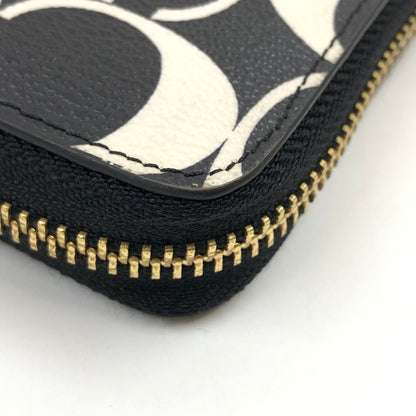 【中古品】【レディース】 COACH コーチ SIGNATURE LONG ZIP AROUND WALLET CP409 シグネチャー ロング ジップ アラウンド ウォレット 長財布 財布 181-261004-hn-09-fur カラー：ブラック/クリーム系 万代Net店