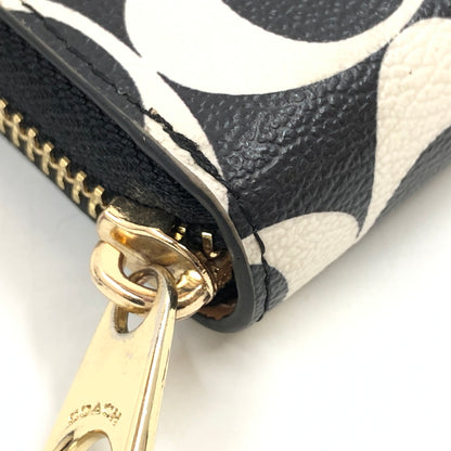 【中古品】【レディース】 COACH コーチ SIGNATURE LONG ZIP AROUND WALLET CP409 シグネチャー ロング ジップ アラウンド ウォレット 長財布 財布 181-261004-hn-09-fur カラー：ブラック/クリーム系 万代Net店