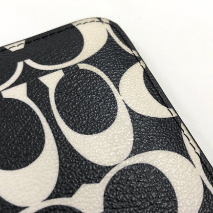 【中古品】【レディース】 COACH コーチ SIGNATURE LONG ZIP AROUND WALLET CP409 シグネチャー ロング ジップ アラウンド ウォレット 長財布 財布 181-261004-hn-09-fur カラー：ブラック/クリーム系 万代Net店