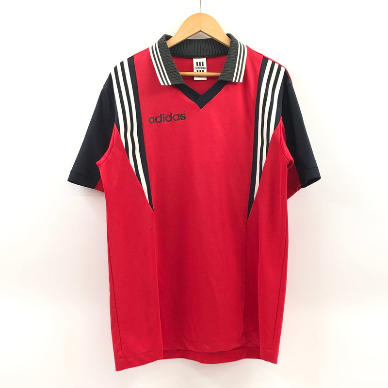 【中古品】【メンズ】 ADIDAS アディダス 90S FOOTBALL S/S SHIRT フットボール 半袖シャツ トップス 146-260711-hn-01-fur サイズ：不明 カラー：レッド系 万代Net店