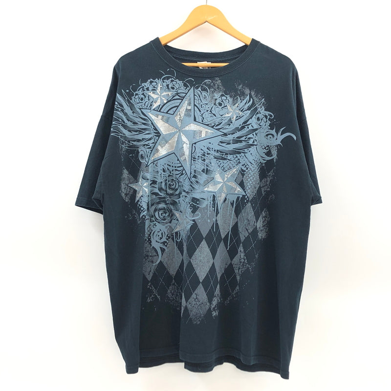【現状渡し品】【メンズ】 GILDAN ギルダン STAR PRINT S/S TEE スタープリント 半袖Tシャツ トップス 146-260711-hn-02-fur サイズ：2XL カラー：ブラック 万代Net店