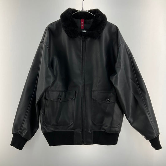 【中古品】【メンズ】 ALPHA INDUSTRIES TA1714 G-1 シンセティックレザージャケット 147-260416-SS-07-iwa サイズ：M カラー：ブラック 万代Net店
