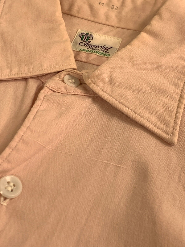 【中古品】【メンズ】 IMPERIAL インペリアル 推定60'S マチ付きシャツ トップス 長袖シャツ 146-250724-cn-8-min サイズ：表記なし カラー：サーモンピンク系 万代Net店