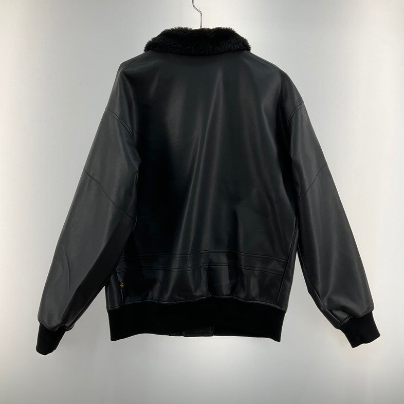 【中古品】【メンズ】 ALPHA INDUSTRIES TA1714 G-1 シンセティックレザージャケット 147-260416-SS-07-iwa サイズ：M カラー：ブラック 万代Net店