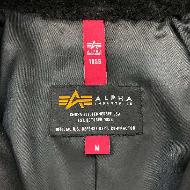 【中古品】【メンズ】 ALPHA INDUSTRIES TA1714 G-1 シンセティックレザージャケット 147-260416-SS-07-iwa サイズ：M カラー：ブラック 万代Net店
