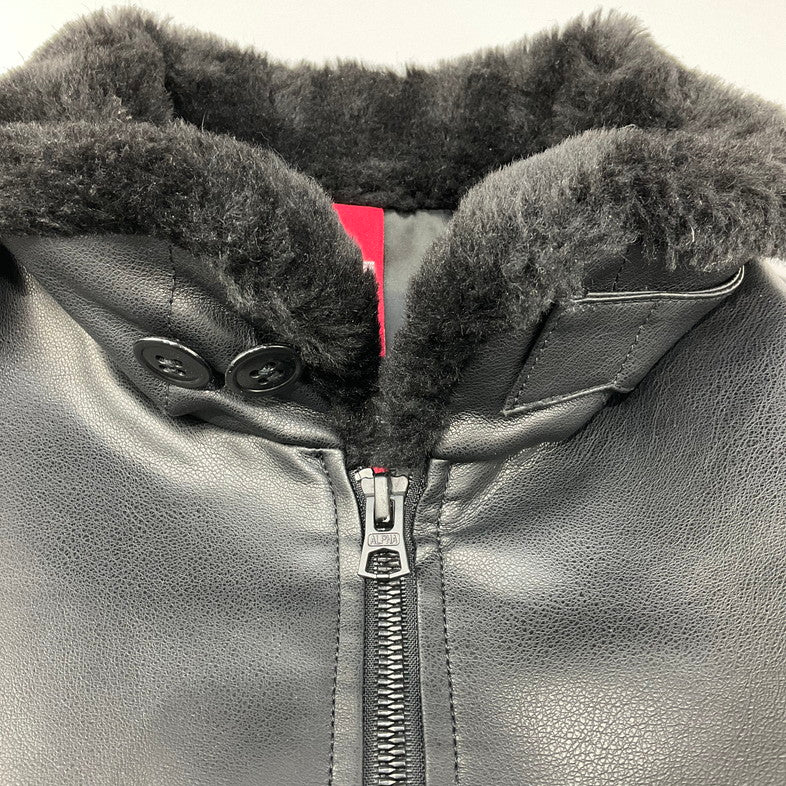 【中古品】【メンズ】 ALPHA INDUSTRIES TA1714 G-1 シンセティックレザージャケット 147-260416-SS-07-iwa サイズ：M カラー：ブラック 万代Net店