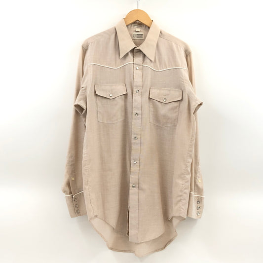 【中古品】【メンズ】 STETSON ステットソン WESTERN L/S SHIRT USA製 ウエスタン 長袖シャツ カジュアルシャツ トップス 146-260711-hn-04-fur サイズ：L カラー：ベージュ系 万代Net店