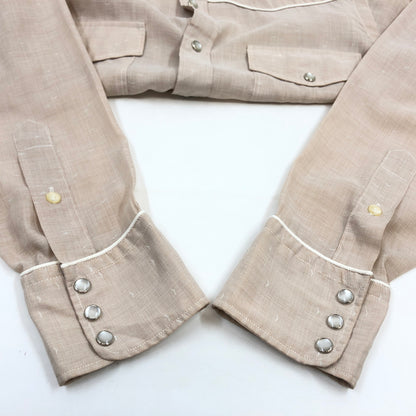 【中古品】【メンズ】 STETSON ステットソン WESTERN L/S SHIRT USA製 ウエスタン 長袖シャツ カジュアルシャツ トップス 146-260711-hn-04-fur サイズ：L カラー：ベージュ系 万代Net店