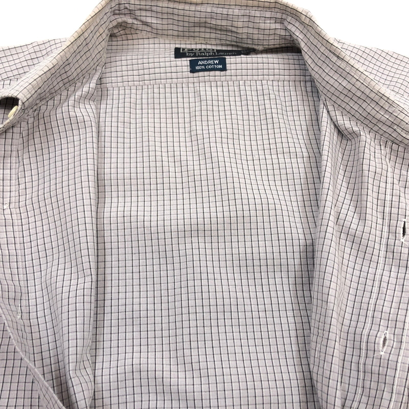 【中古品】【メンズ】 POLO RALPH LAUREN ポロラルフローレン ANDREW CHECK L/S SHIRT アンドリュー チェック長袖シャツ カジュアルシャツ トップス 146-260711-hn-05-fur サイズ：17 カラー：グレー系 万代Net店