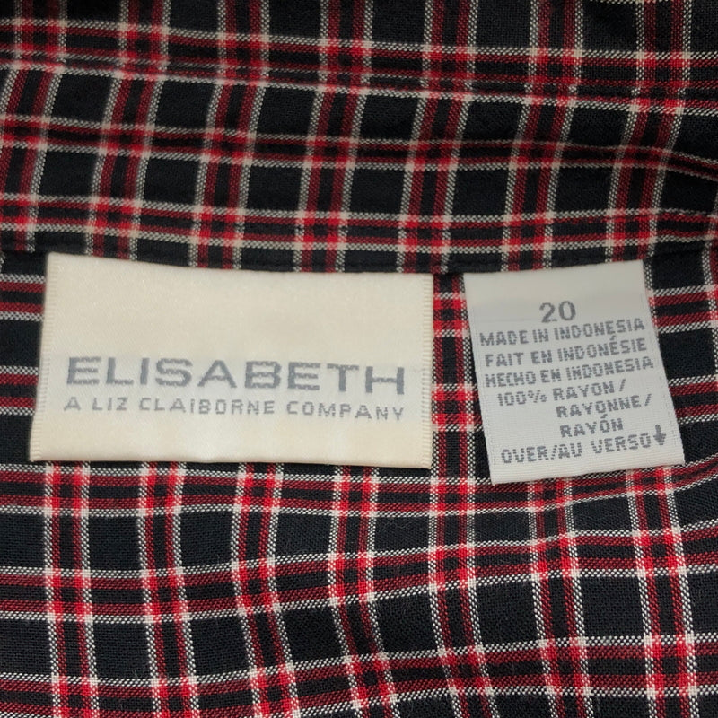 【中古品】【メンズ】 ELISABETH エリザベス CHECK L/S SHIRT チェック長袖シャツ カジュアルシャツ トップス 146-260711-hn-06-fur サイズ：20 カラー：レッド/ブラック系 万代Net店