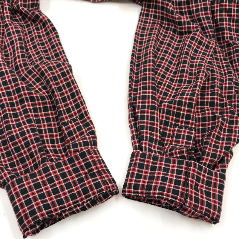【中古品】【メンズ】 ELISABETH エリザベス CHECK L/S SHIRT チェック長袖シャツ カジュアルシャツ トップス 146-260711-hn-06-fur サイズ：20 カラー：レッド/ブラック系 万代Net店