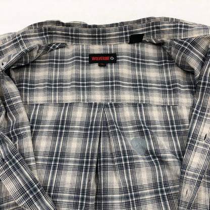 【現状渡し品】【メンズ】 WOLVERINE ウルヴァリン L/S CHECK BD SHIRT 長袖チェックシャツ ボタンダウン カジュアルシャツ トップス 146-260711-hn-07-fur サイズ：XL カラー：ブルー系/ホワイト 万代Net店