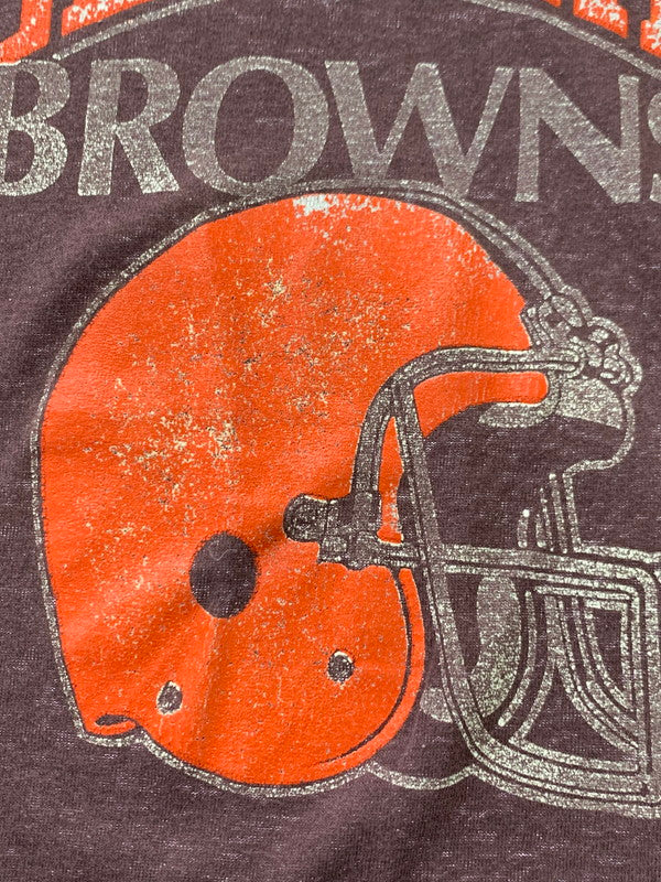 【中古品】【メンズ】 Champion チャンピオン トリコタグ 80S CLEVELAND BROWNS TEE クリーブランド ブロンズ Tシャツ トップス 146-240607-jt-15-min サイズ：L カラー：ブラウン系 万代Net店