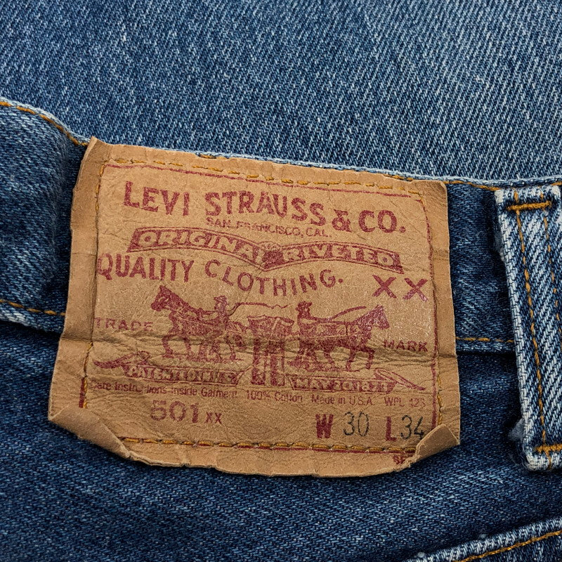 【中古品】【メンズ】 LEVI'S リーバイス SMALL-E BUTTON FLY 80S 501XX DENIM PANTS 501-0000 刻印522 89年製 スモールe ボタンフライ デニムパンツ ボトムス 157-260423-hn-01-fur サイズ：W30 L34 カラー：インディゴ 万代Net店